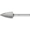 Pferd Carbide Bur - Tree Shape (Pointed), DIA Cut - 5/8" x 1" x 1/4" Shank - SG-6 24833 - alternate 1